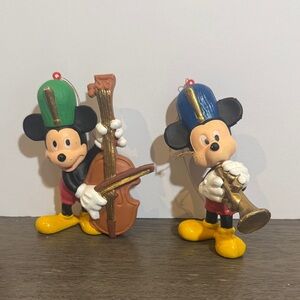 Disney Mickey Mouse Band Christmas Ornaments Cello Trumpet Musical Instruments